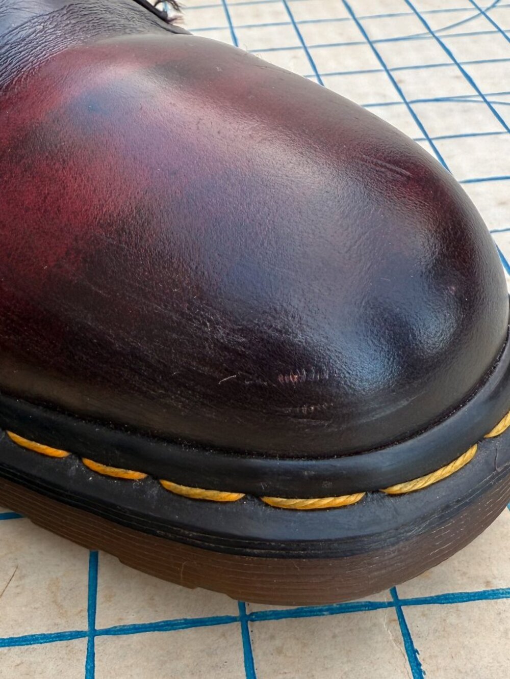 VTG Doc Marten 90s Oxblood Leather Shoe Low Top Oxford Made In England Mens 11 - Picture 13 of 16